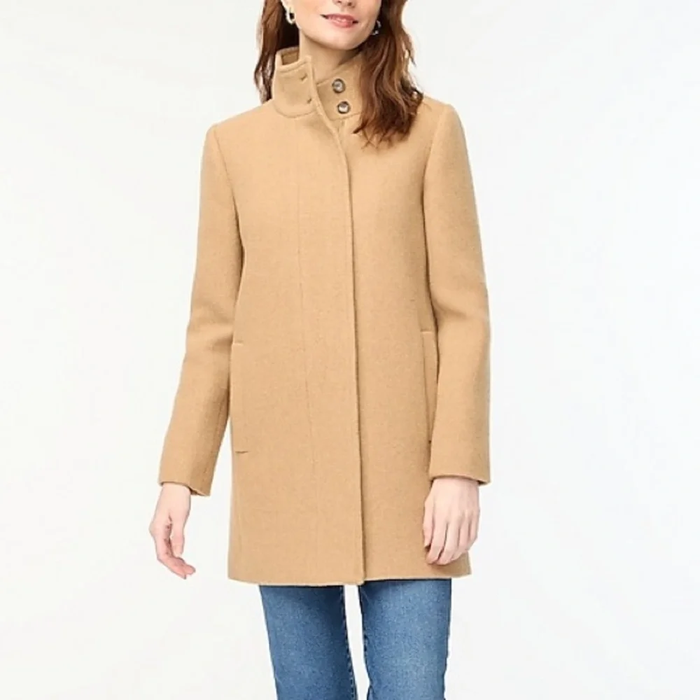 NEW / J.Crew Factory Button-neck city coat